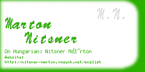 marton nitsner business card